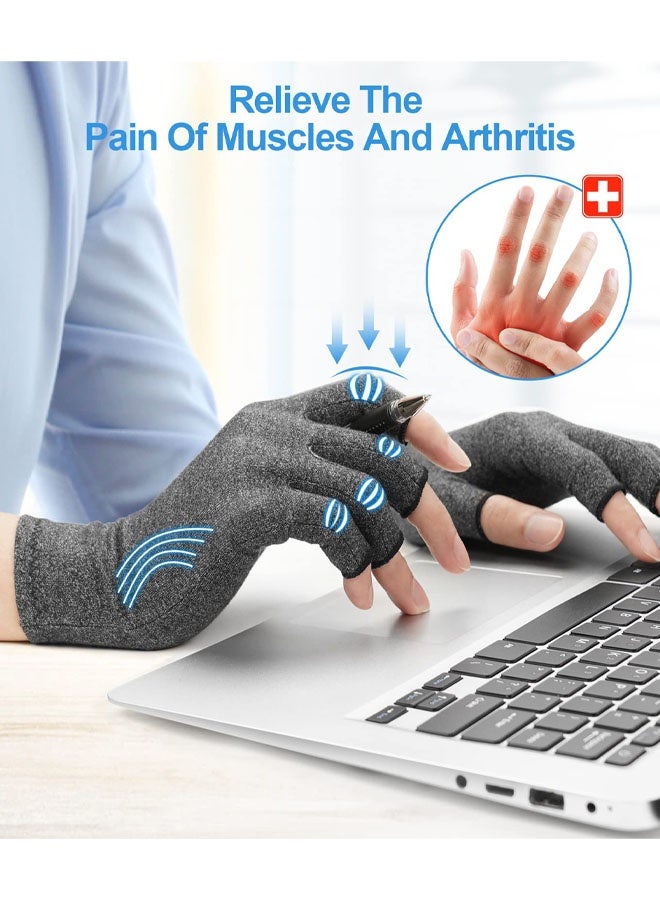 قفازات التهاب المفاصل، مع نفق رسغي بدون أصابع، أكمام يد من القماش المسامي للنساء والرجال، كتابة عامة لتخفيف آلام اليدين - Image 5